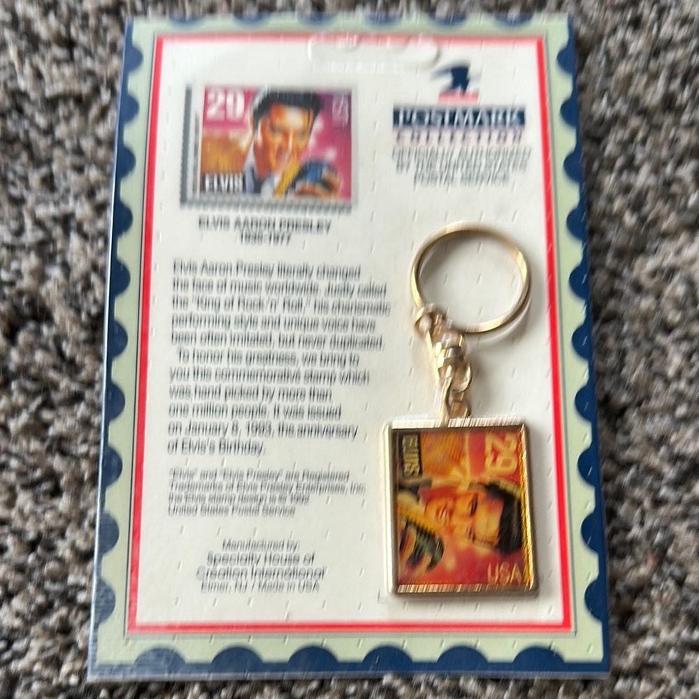 Gold Elvis Presley Keychain
